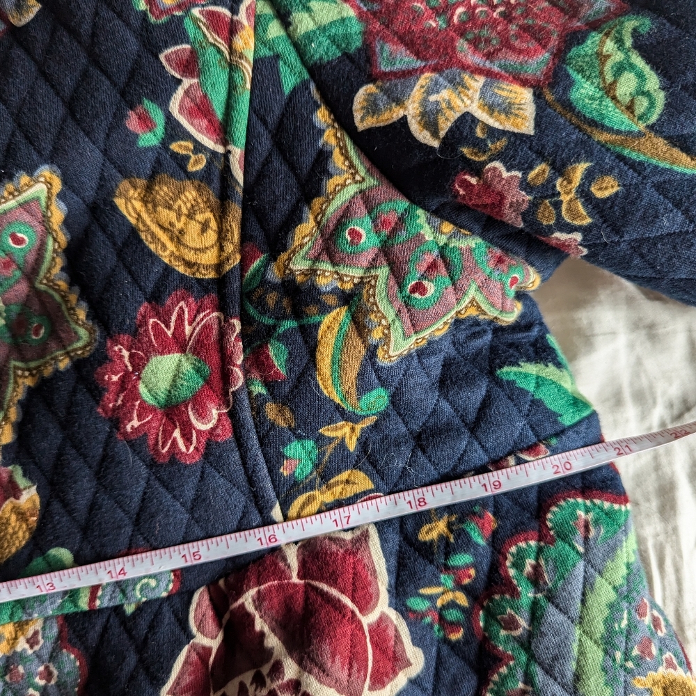 Women's Floral Quilted Puffer Jacket - Multicolor - Picture 7 of 11